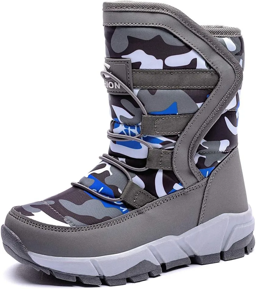 BODATU Boys Snow Boots Outdoor Waterproof Winter Kids Shoes