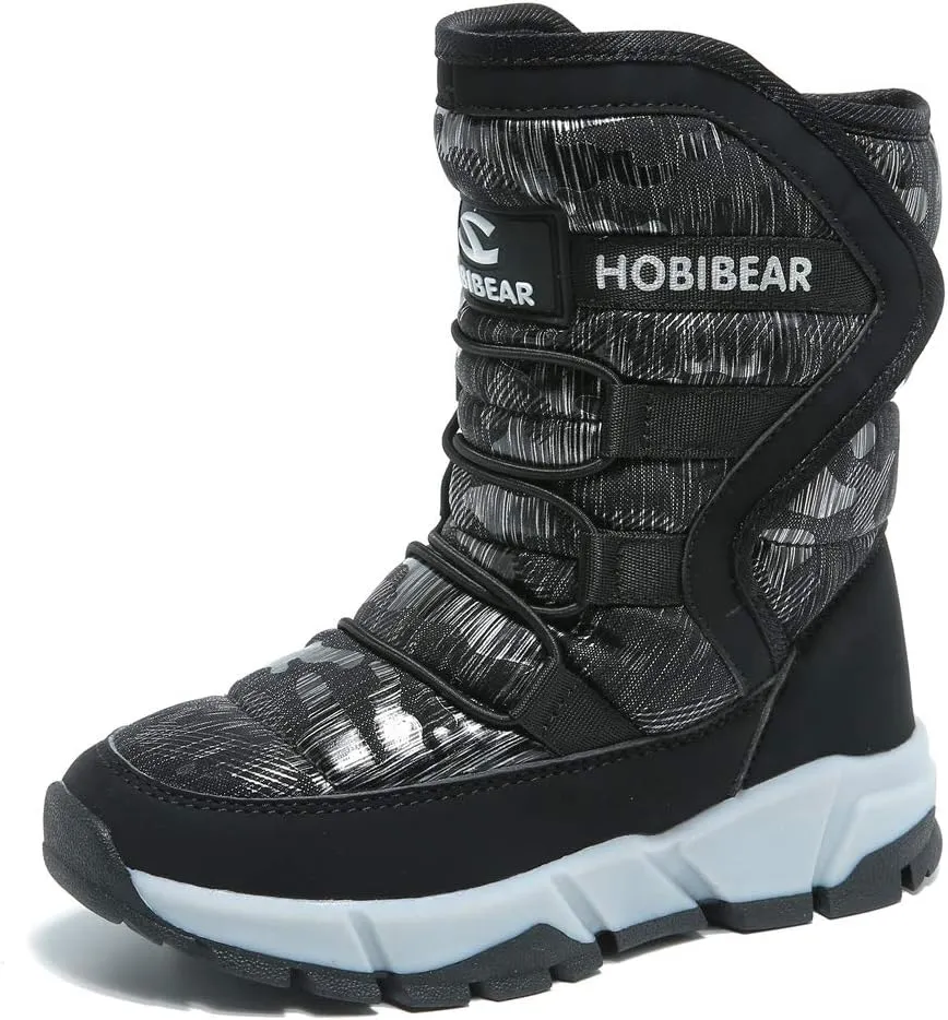 BODATU Boys Snow Boots Outdoor Waterproof Winter Kids Shoes