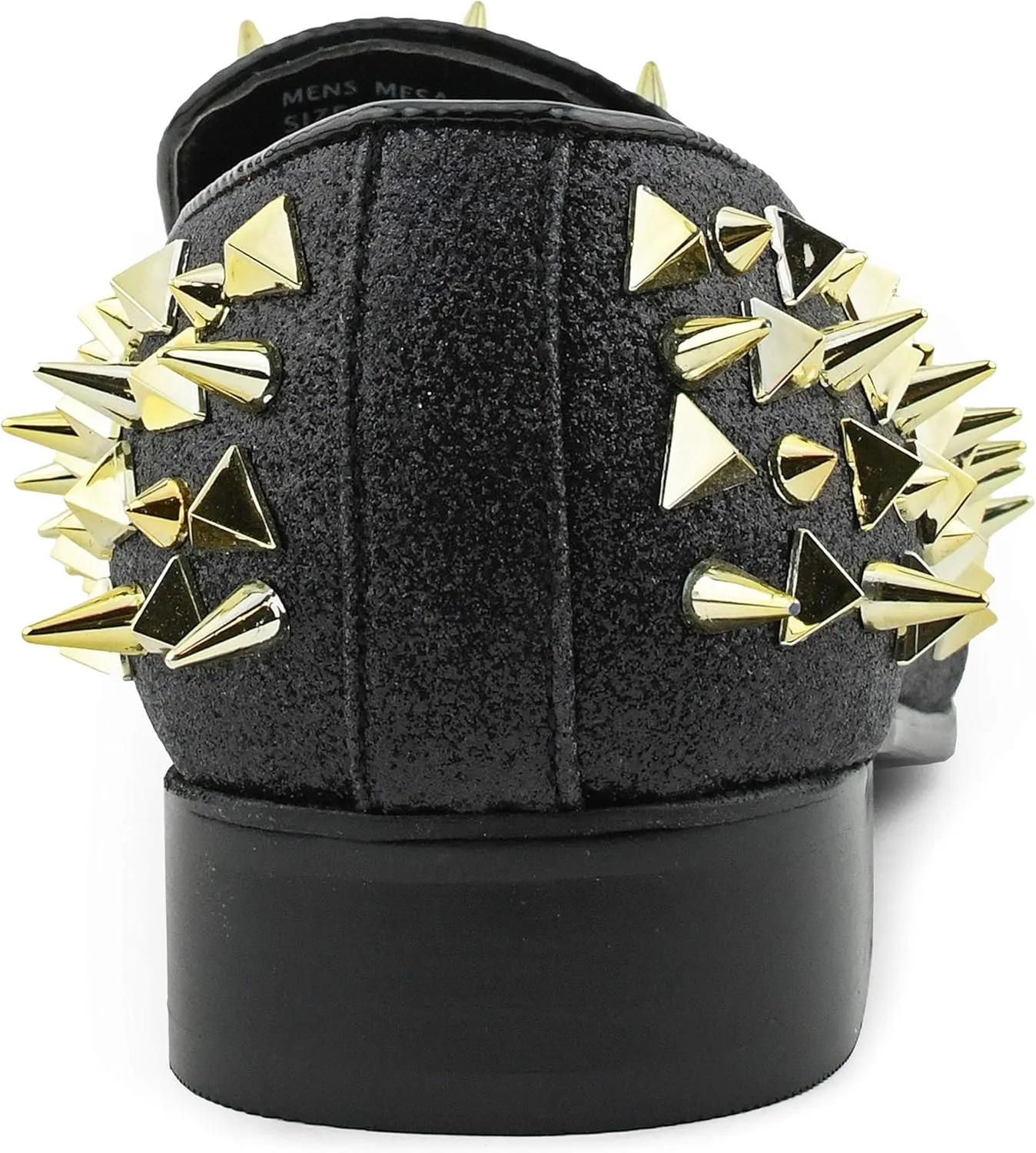 Bolano x Amali Mesa - Men's Designer Shoes, Comfortable Men's Slippers - Fashion Shoes - Shiny and Metallic Smoking Slippers with Matching Spikes