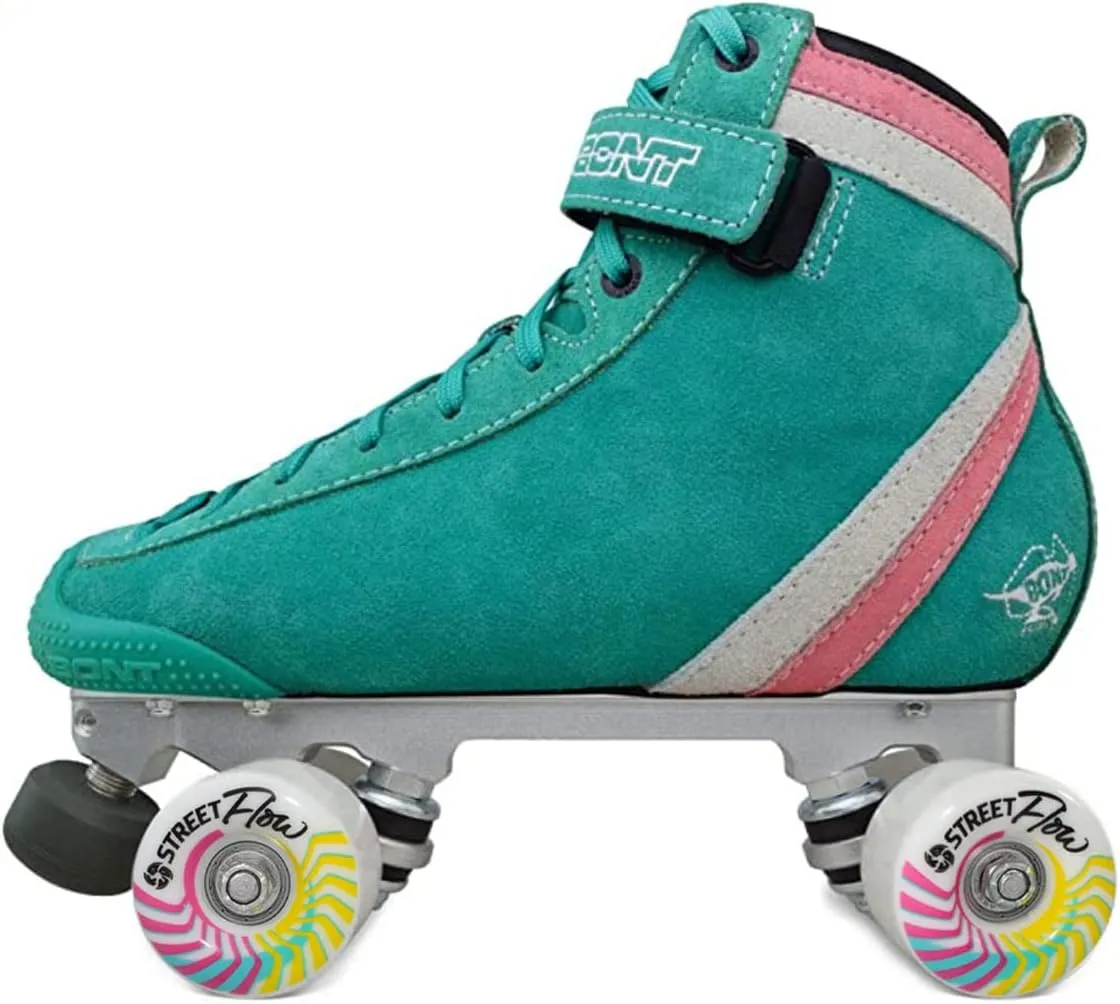 Bont Parkstar Soft Teal Suede Roller Skates for Park Ramps Bowls Street - Rollerskates for Outdoor and Indoor Skating