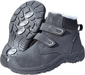 Boys Girls Winter Warm Outdoor Hiking Boots Comfortable Plush Lined Anti-Collision Non-Slip Walking Snow Boots
