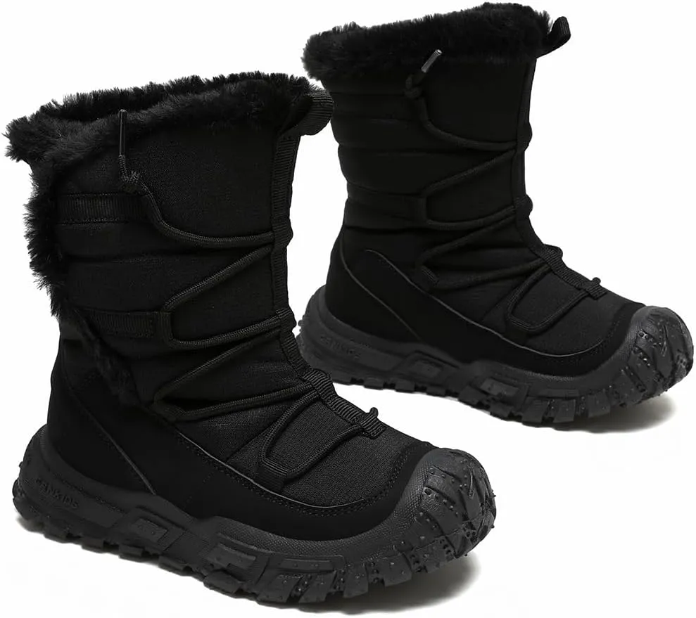 Boys Girls Wnter Snow Boots Warm Outdoor Hiking Shoes Waterproof Anti-slip Boots