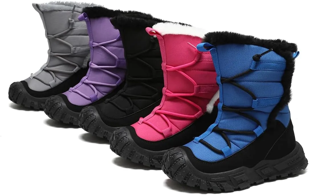 Boys Girls Wnter Snow Boots Warm Outdoor Hiking Shoes Waterproof Anti-slip Boots