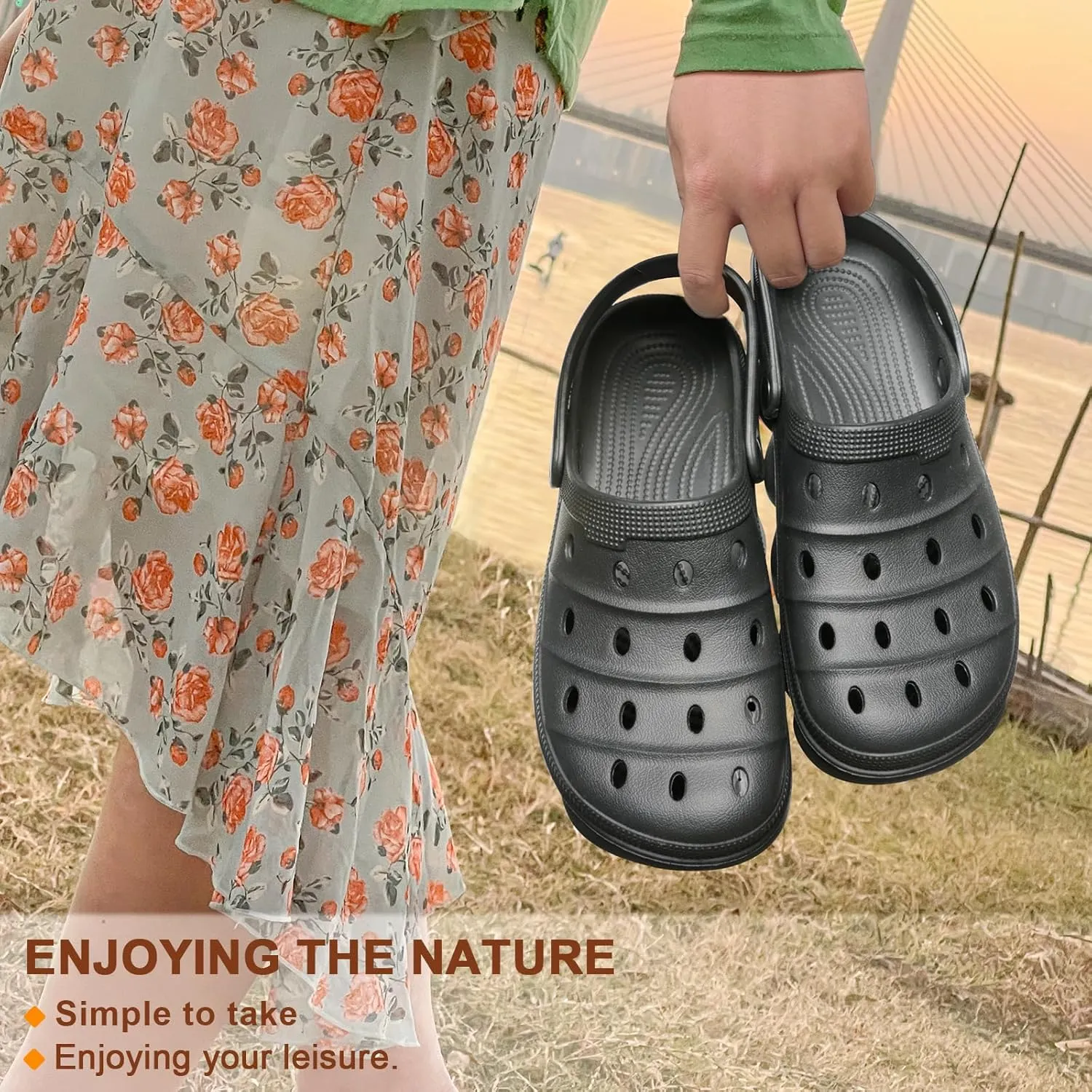 BULLIANT Men Clogs,Comfortable Mules Sandals for Men Women Cushioned Footbed Arch Support-EVA Ligthweight