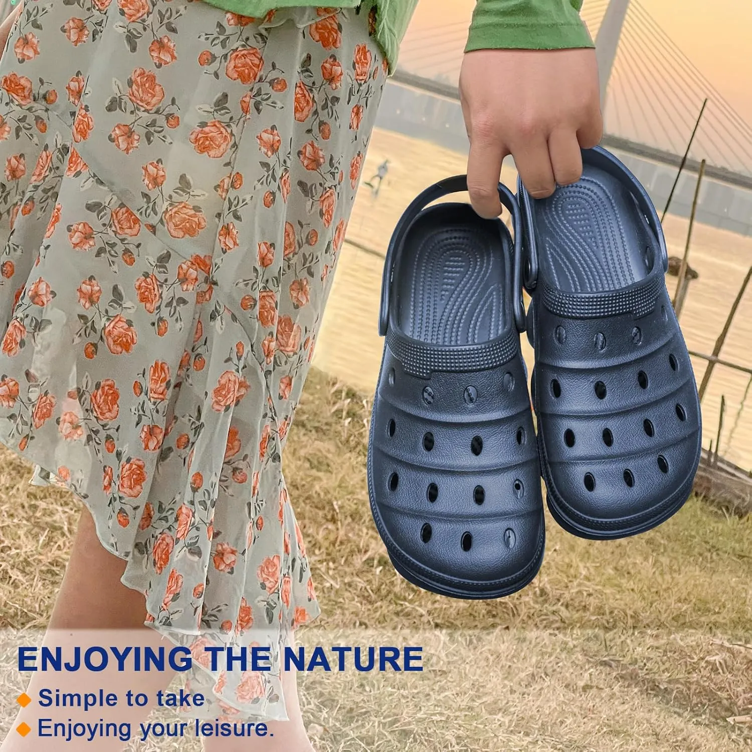 BULLIANT Men Clogs,Comfortable Mules Sandals for Men Women Cushioned Footbed Arch Support-EVA Ligthweight