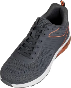 CALTO Men's Invisible Height Increasing Elevator Shoes - Grey/Orange Super Lightweight Sporty Sneakers - 2.4 Inches Taller - Q232 - Size 6 D(M) US