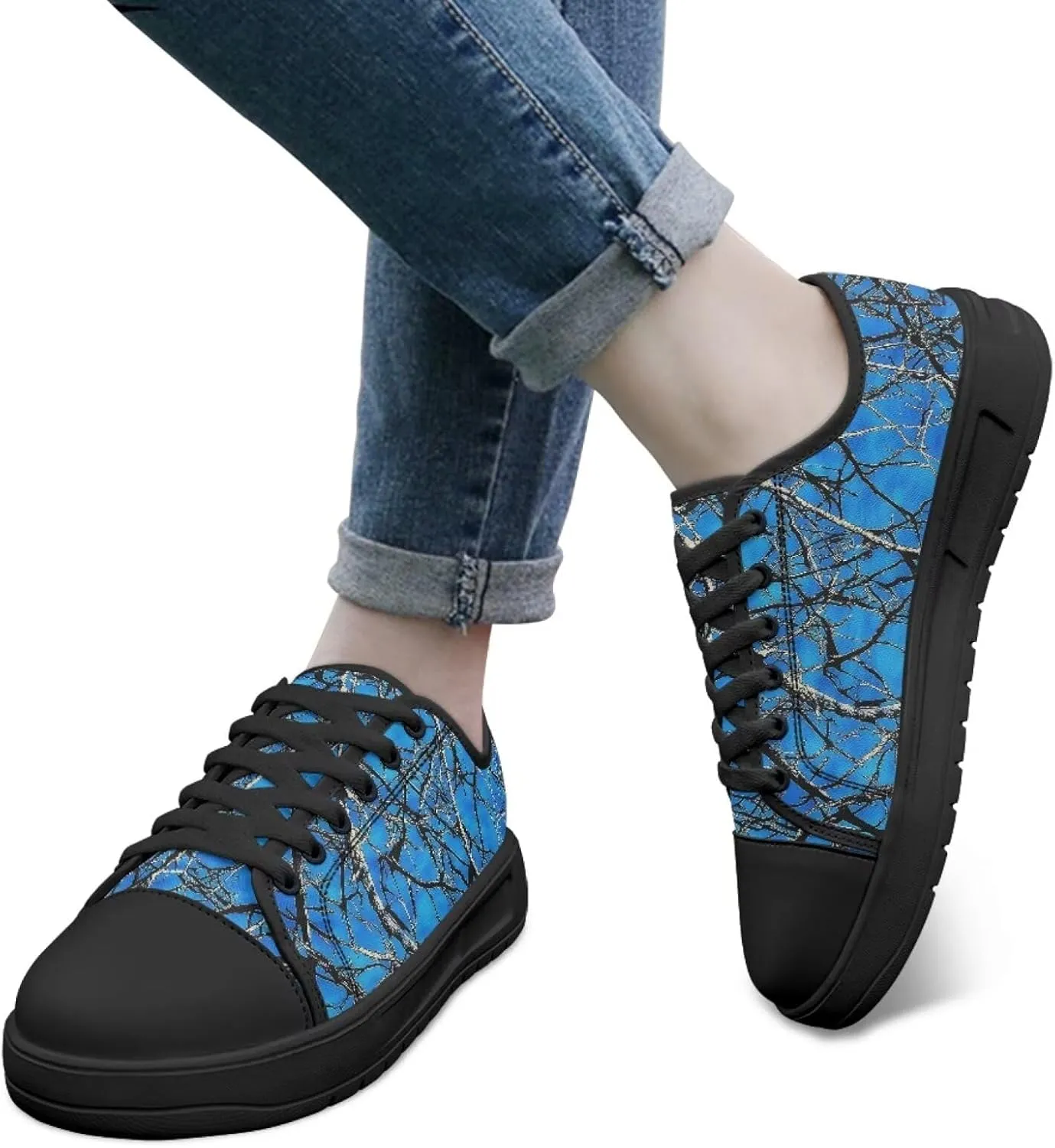 Canvar Shoes for Women Men Lace up Low Top Platform Sneakers for Walking Hiking Running