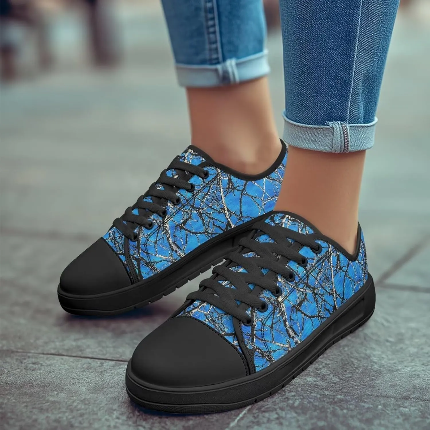 Canvar Shoes for Women Men Lace up Low Top Platform Sneakers for Walking Hiking Running