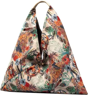 Canvas Handbag for Women - Ethnic Style Tote Top Handle Summer Beach Large Shoulder Bag