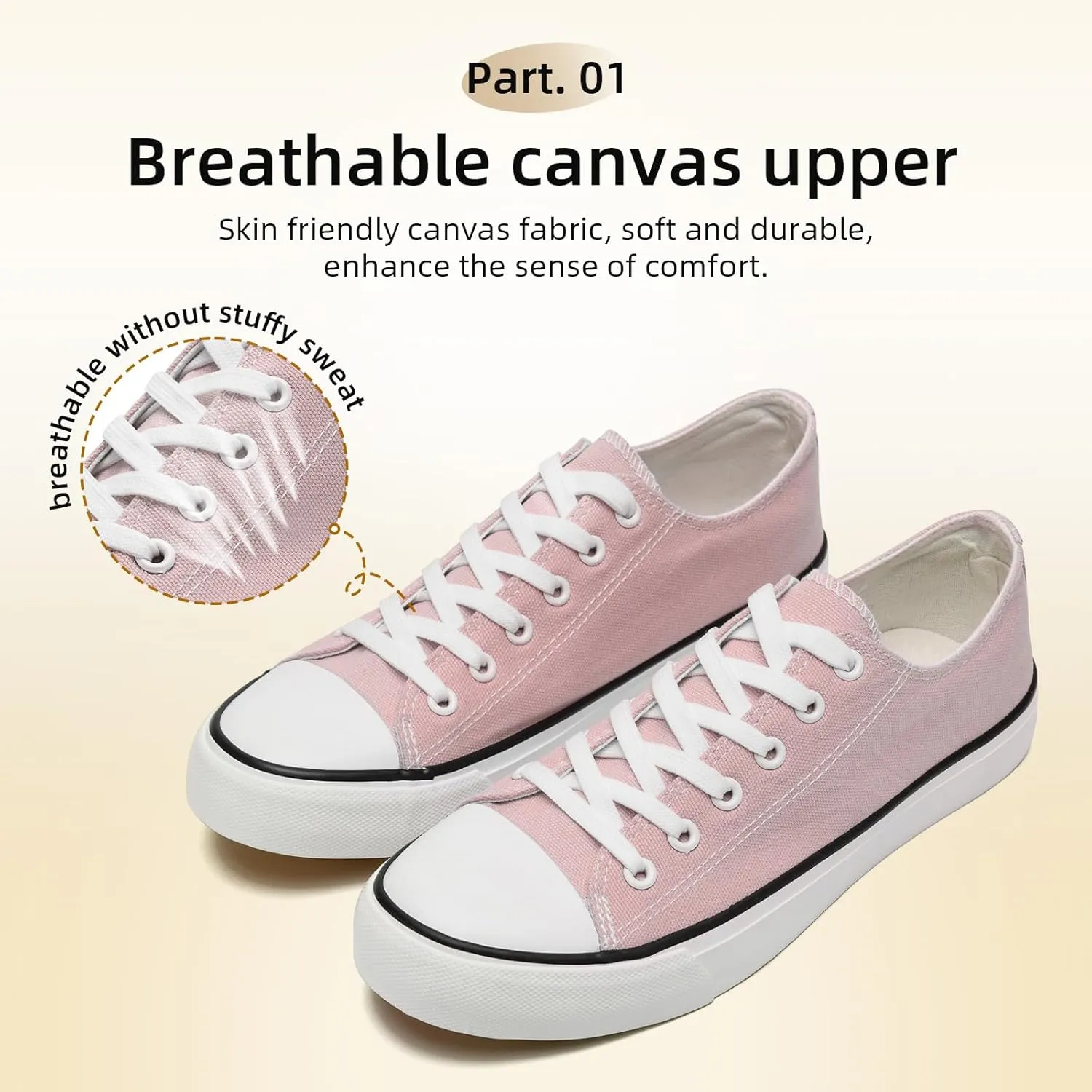 Canvas Shoes for Women Men Low Top Lace Up Sneakers Canvas Fashion Sneakers Classic Casual Walking Shoes Comfortable Breathable