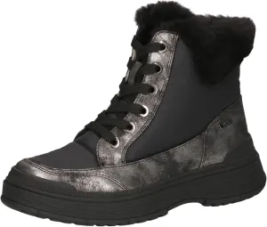 CAPRICE Women's Vegan Water-Repellent Lace-Up Ankle Boots, Black (Black Comb), 8.5 Women