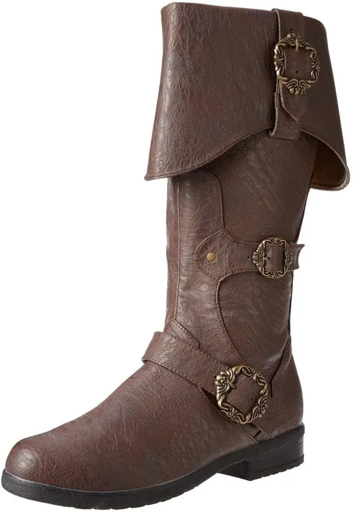 Caribbean Pirate Boots Adventure Footwear Halloween Costume Renaissance Medieval Cosplay