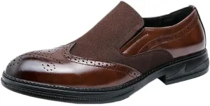 Casual Business Walking Shoes for Men Italian Brown Loafers Nubuck Leather Shoes Men Black Shoes Brogue Carved Wedding Shoes Fashion Casual Luxury Shoes