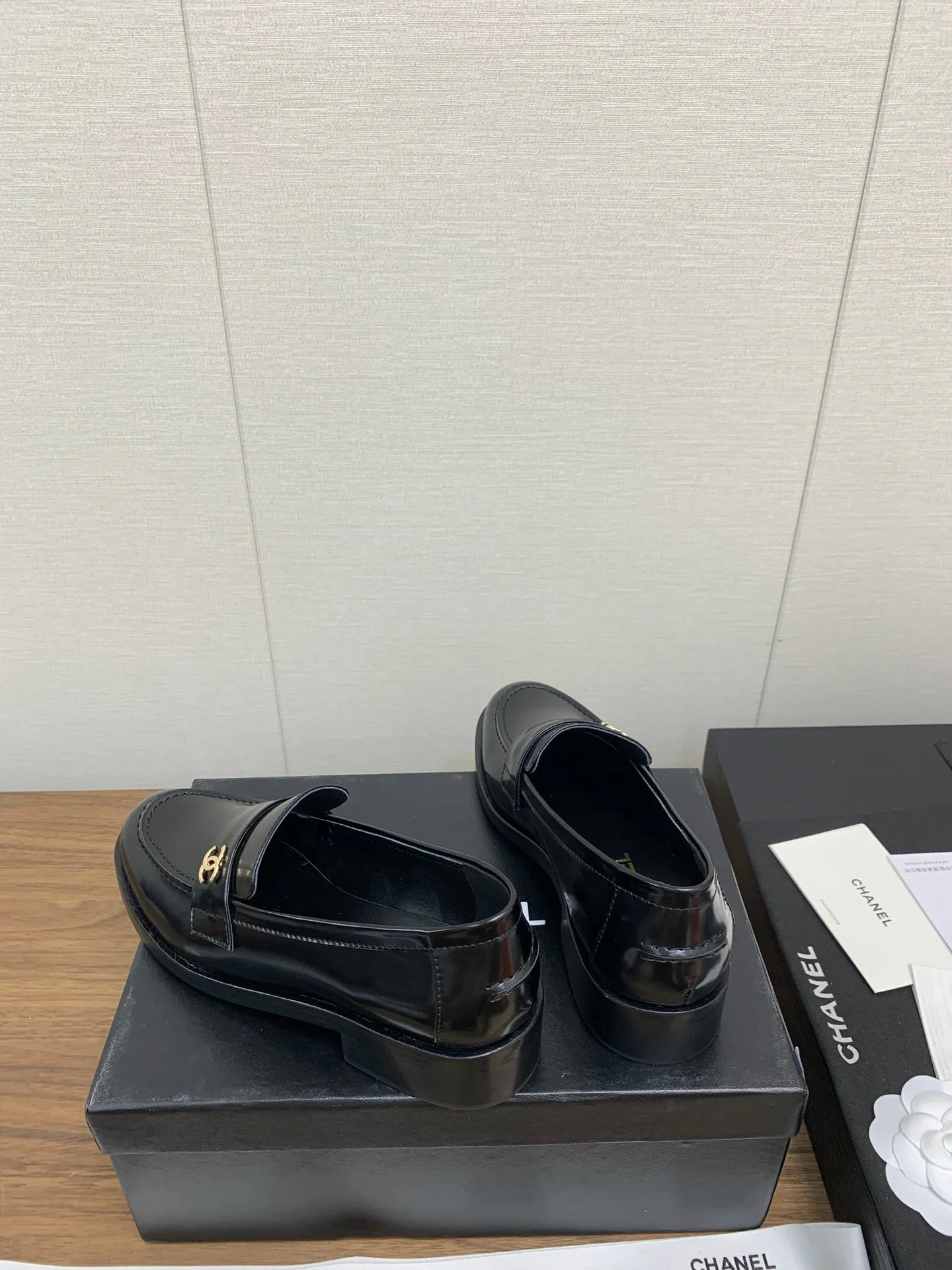 CC Loafers 25mm Glossy Black Lambskin