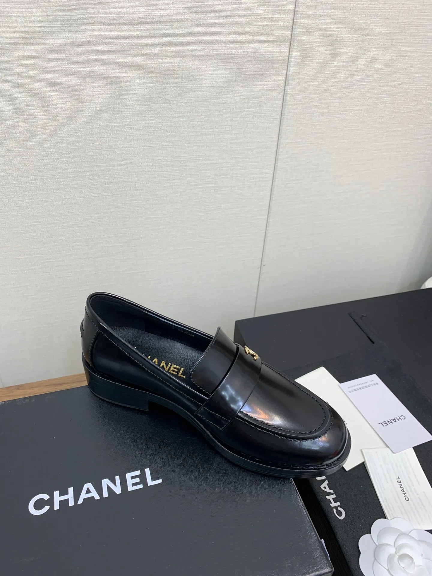 CC Loafers 25mm Glossy Black Lambskin