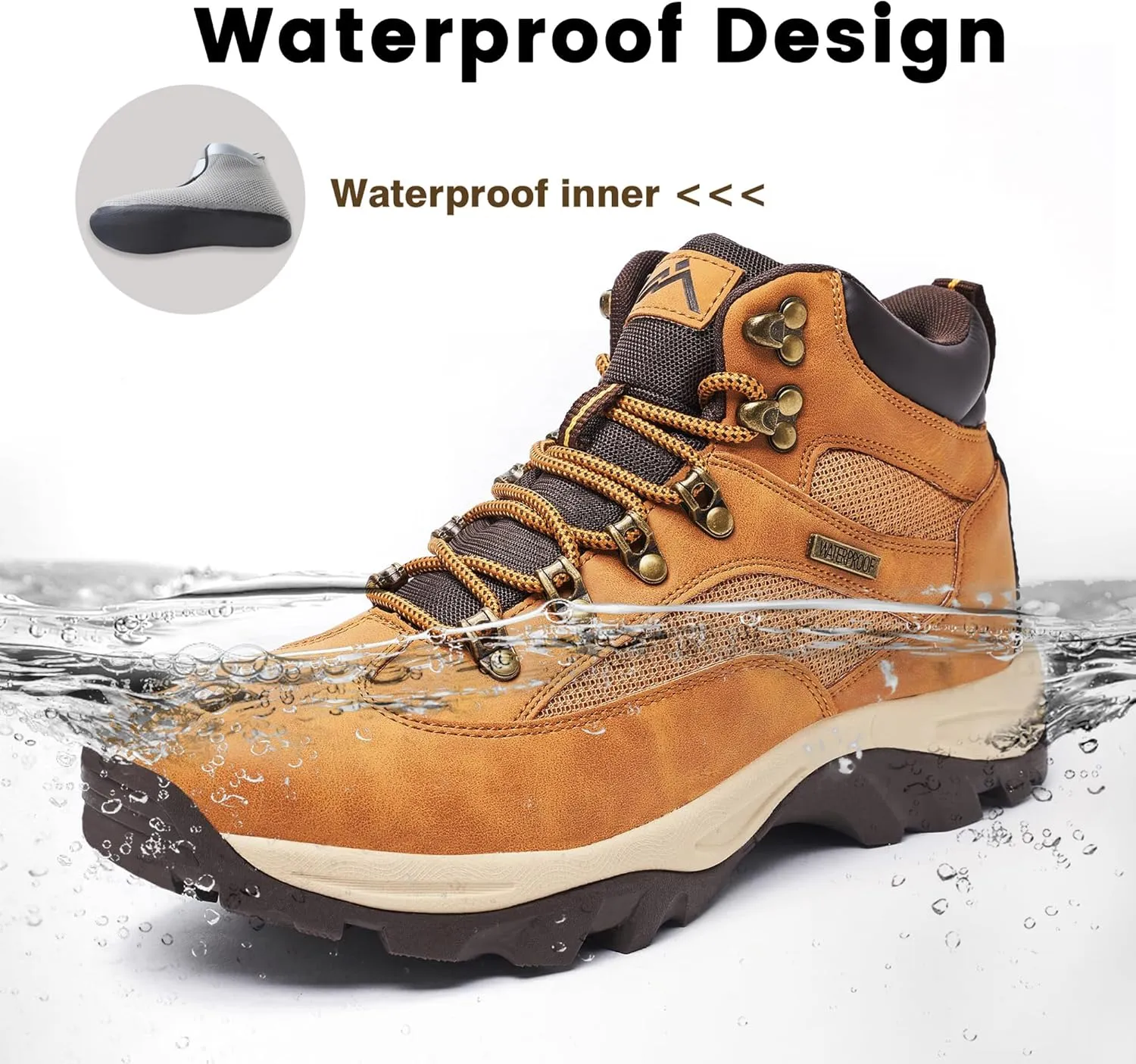 CC-Los Men's Waterproof Hiking Boots Outdoor Relaxed Fit Lightweight Size 7.5-14