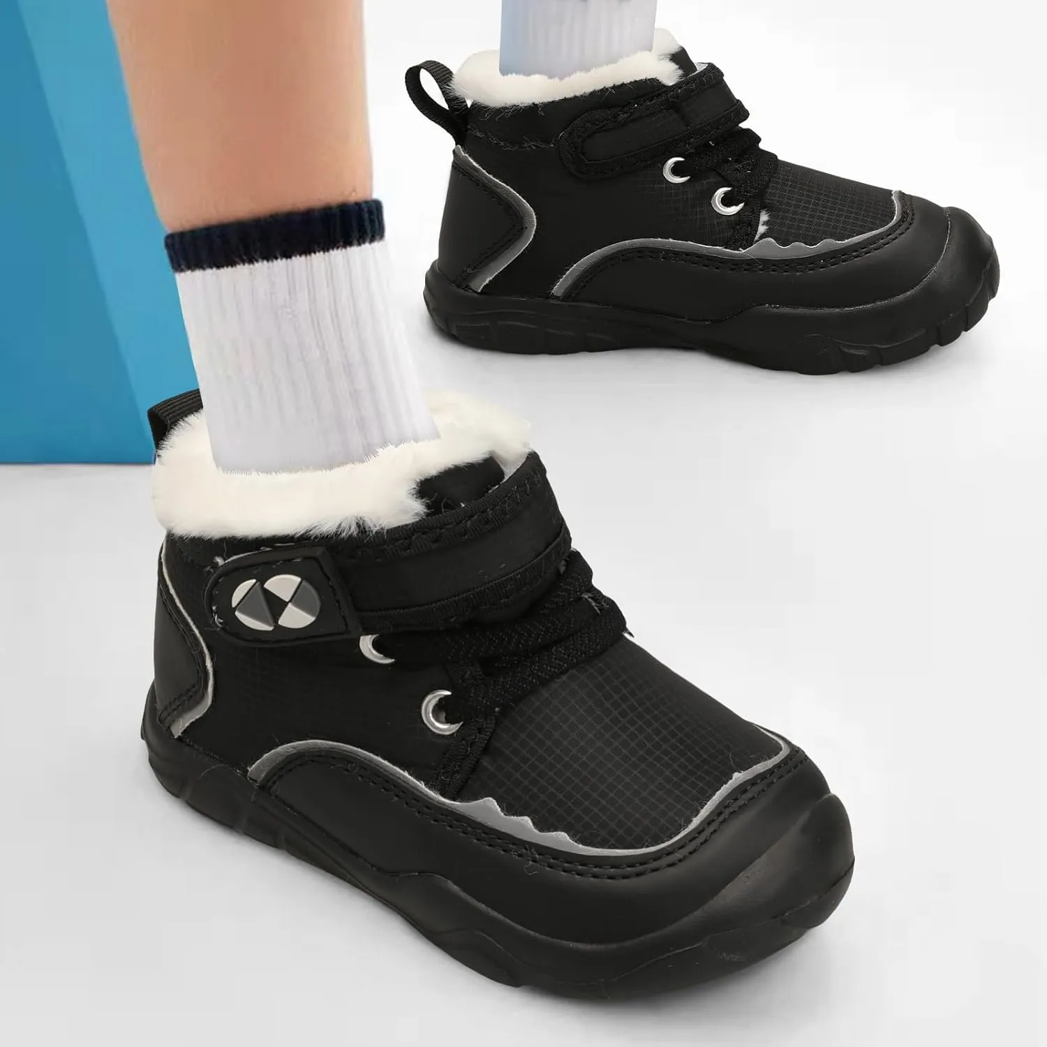 Centipede Demon Toddler Boots Boys Girls Winter Boots Waterproof Fleece Kids Snow Boots Faux Fur Booties Warm Walking Shoes for Indoor Outdoor