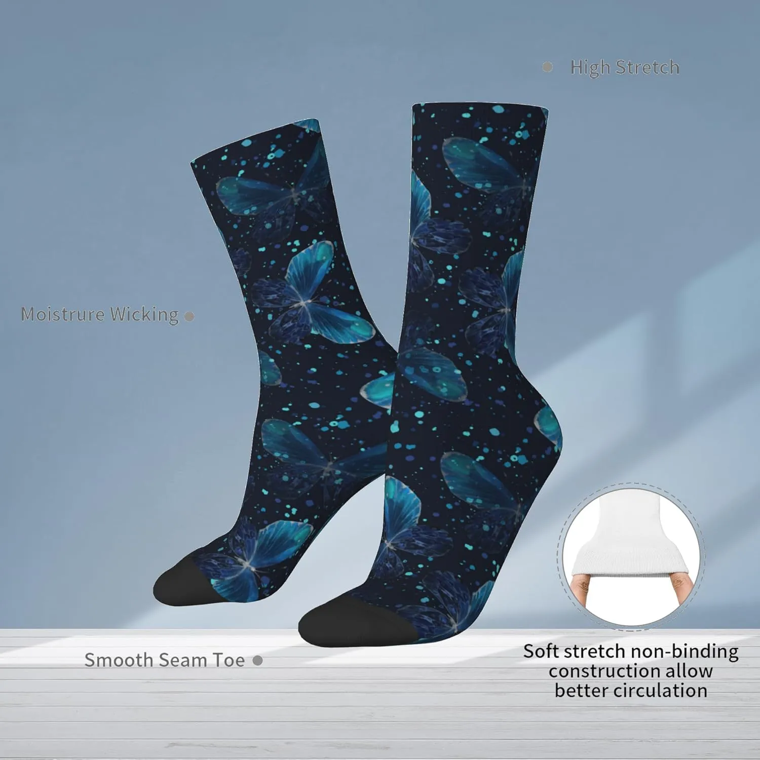 Cherry Blossoms Lake Crew Socks, Cool & Funny Socks for Women Men, Gifts Ideal