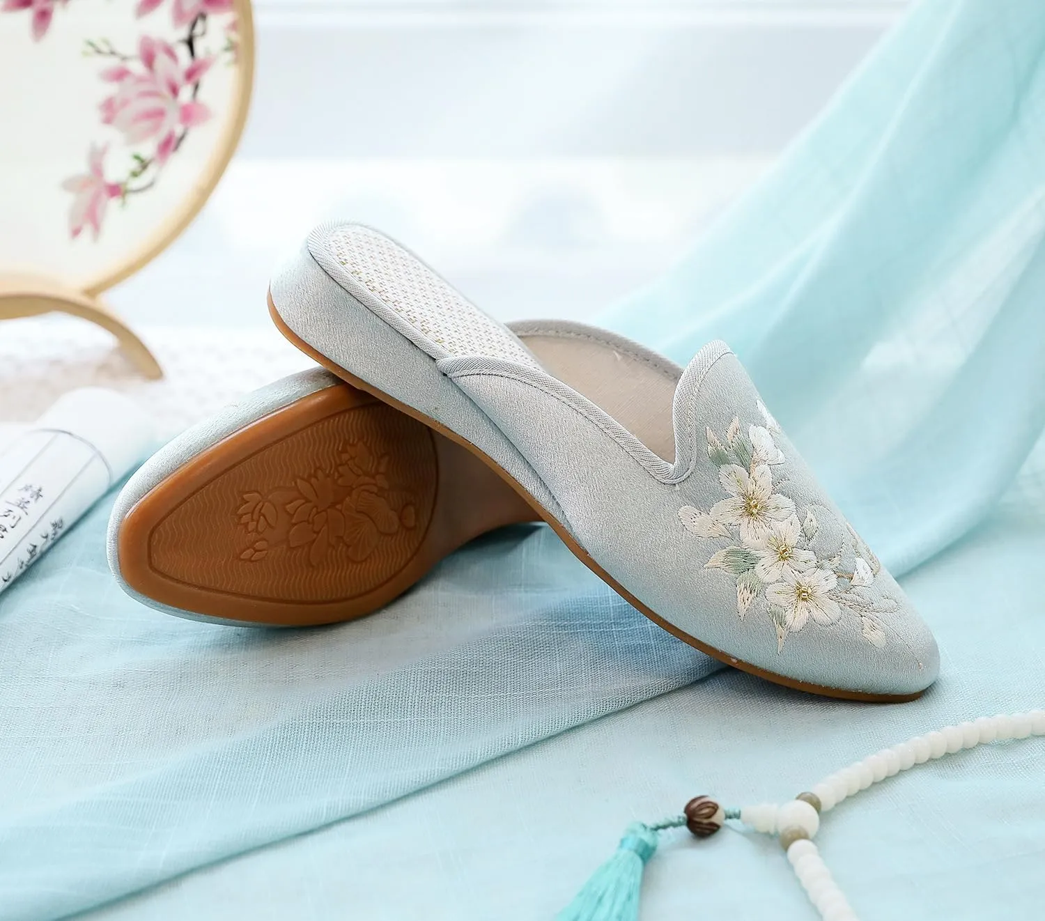 Chinese Slippers for Women Embroidered Mules Slip on - Beach Travel Retro Trendy Soft Cute Casual Comfortable Walking Lightweight Running Standing All Day Business Office Driving Birthday Gifts