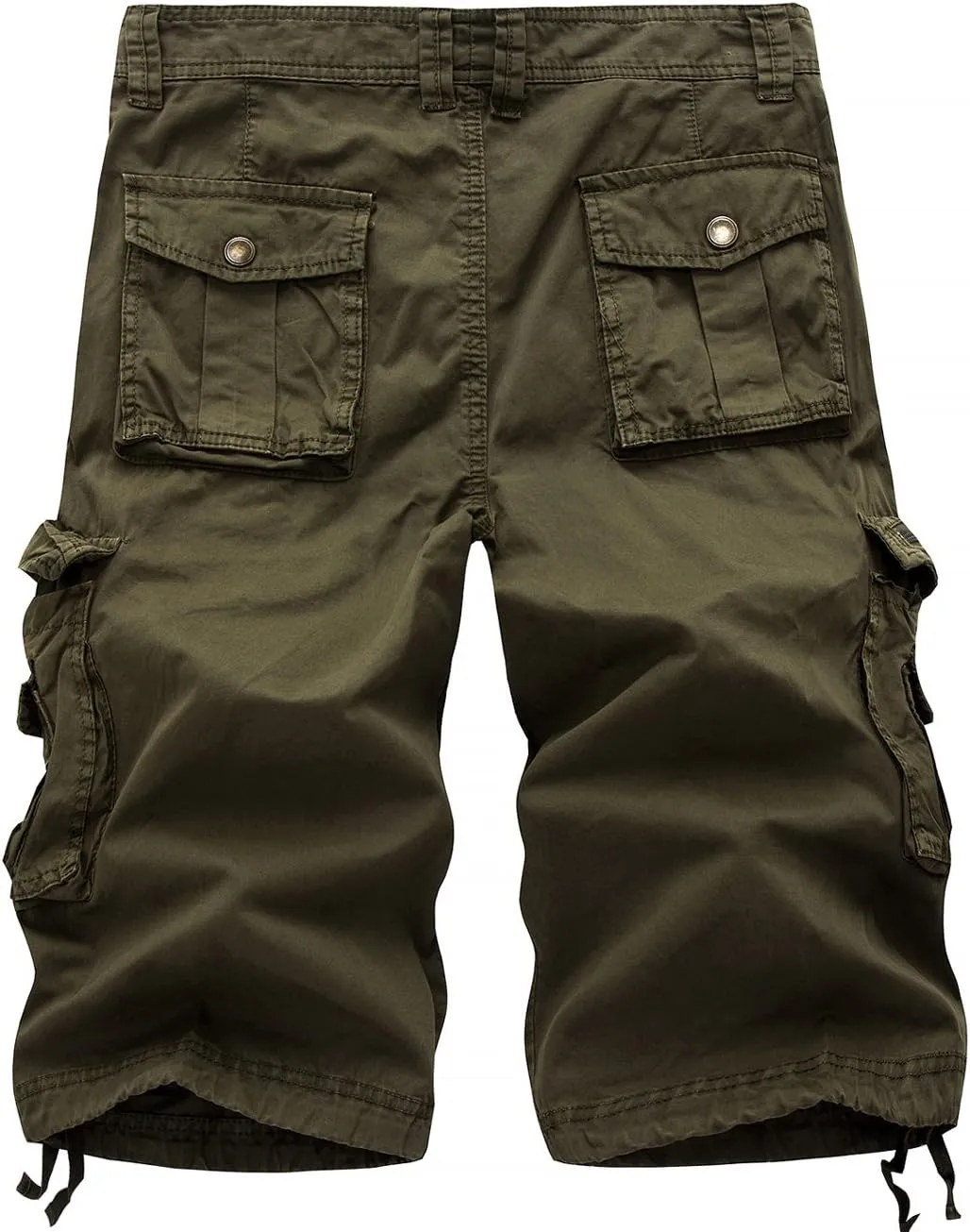 chouyatou Men's Active Normal Waist Loose Multi-Pocket Versatile Twill Cargo Shorts