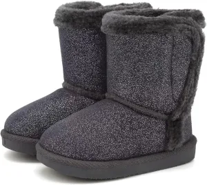 CIOR Toddler Snow Boots for Girls Boys Winter Warm Kids Button Boots Outdoor Shoes
