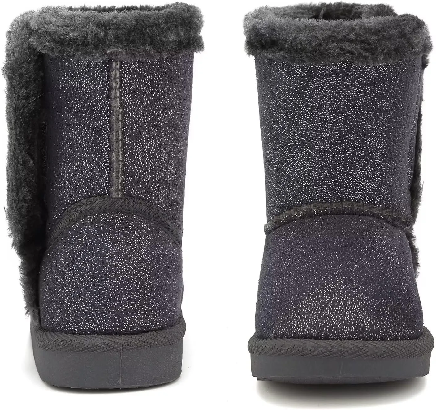 CIOR Toddler Snow Boots for Girls Boys Winter Warm Kids Button Boots Outdoor Shoes