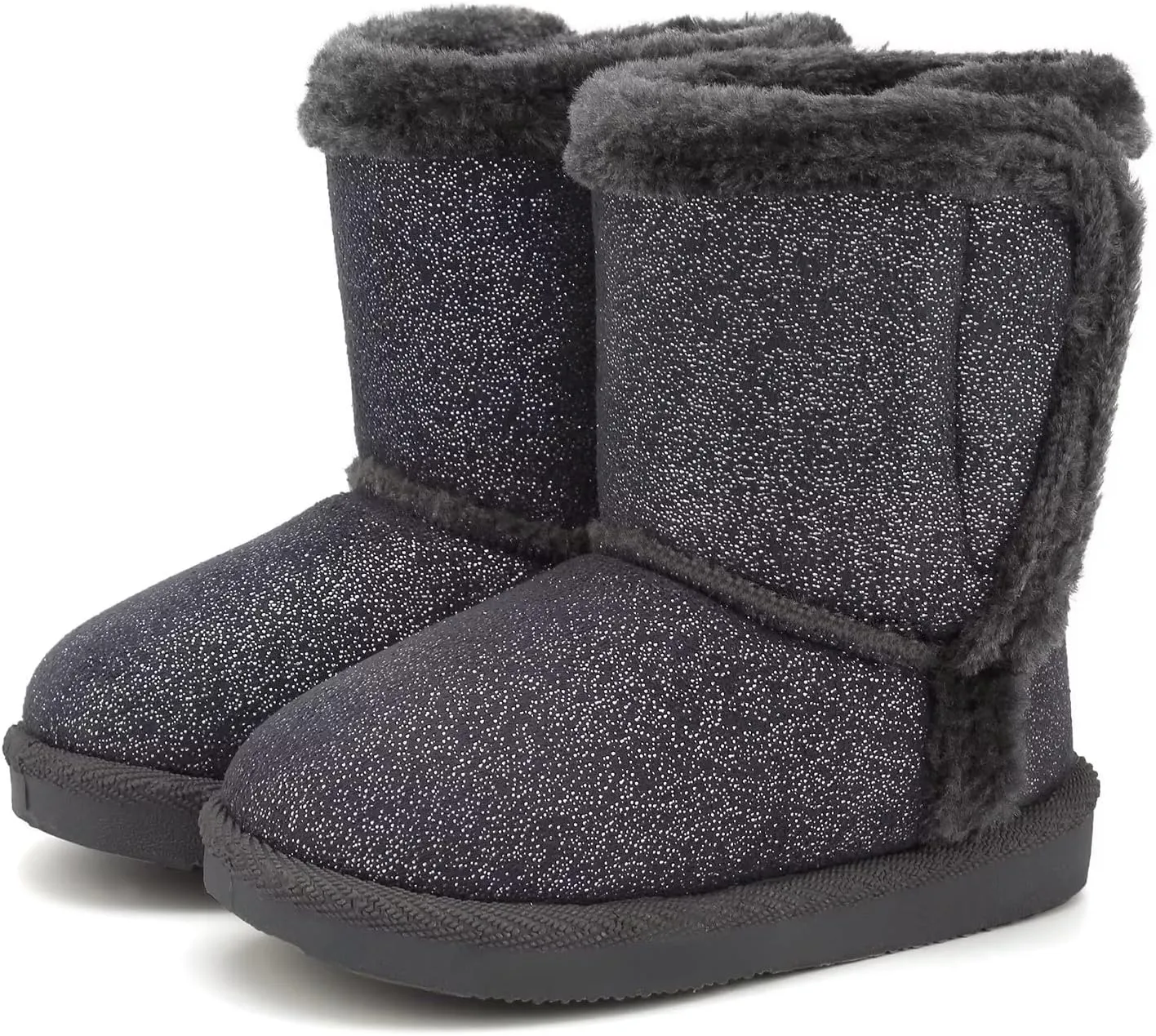 CIOR Toddler Snow Boots for Girls Boys Winter Warm Kids Button Boots Outdoor Shoes