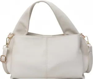 Cloud Pouch Bag for Women Dumpling Clutch Purse Handbag Leather CrossbodyBags Evening Tote Shoulder Bag HoboBag Detachable Strap Shoulder, White