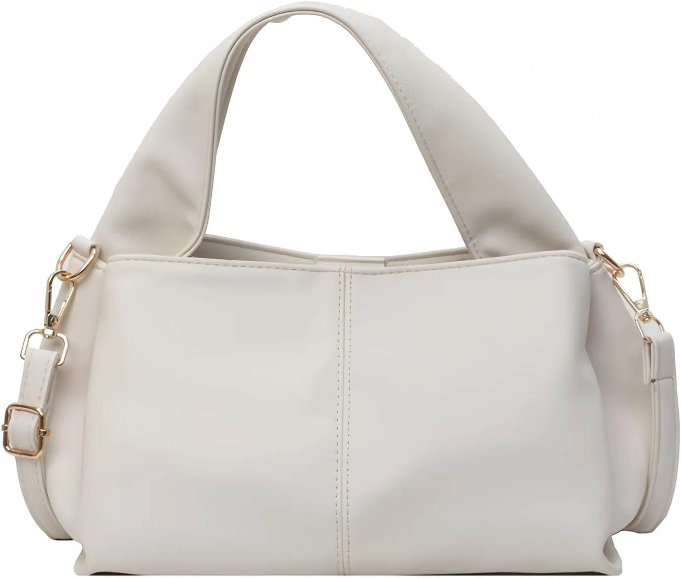 Cloud Pouch Bag for Women Dumpling Clutch Purse Handbag Leather CrossbodyBags Evening Tote Shoulder Bag HoboBag Detachable Strap Shoulder, White