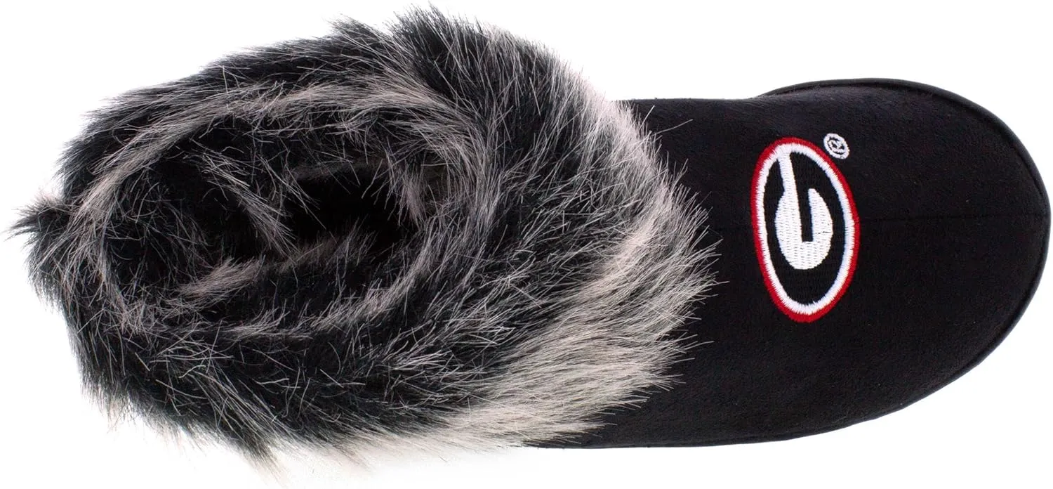Comfy Feet Womens NCAA Faux Sheepskin Furry Top Indoor Outdoor Slippers
