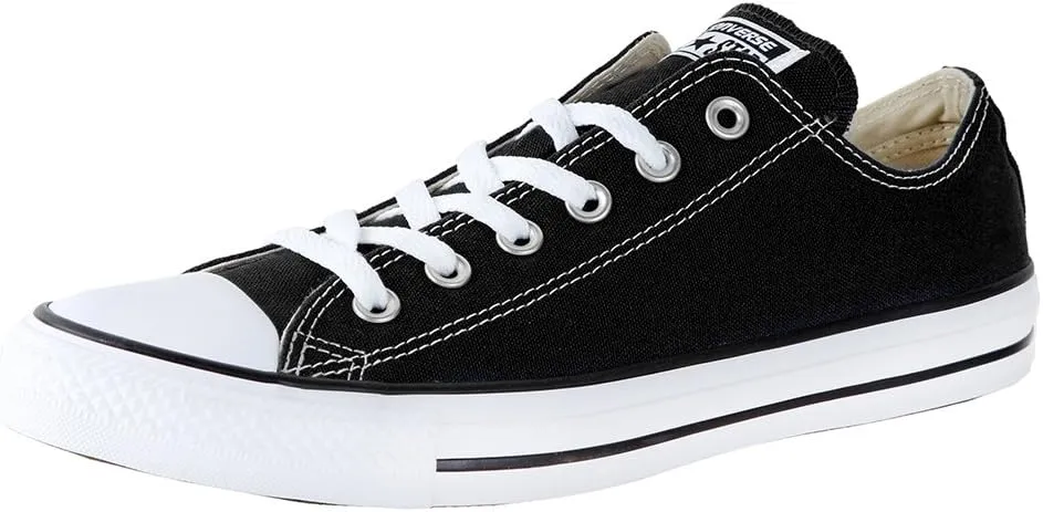 Converse M9166- Chuck Taylor All Star Unisex Ox Low Top Black Sneakers, 9 Women/7 Men