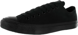 Converse Unisex Chuck Taylor All Star Low Top Black/Black Sneakers - 6.5 Men 8.5 Women
