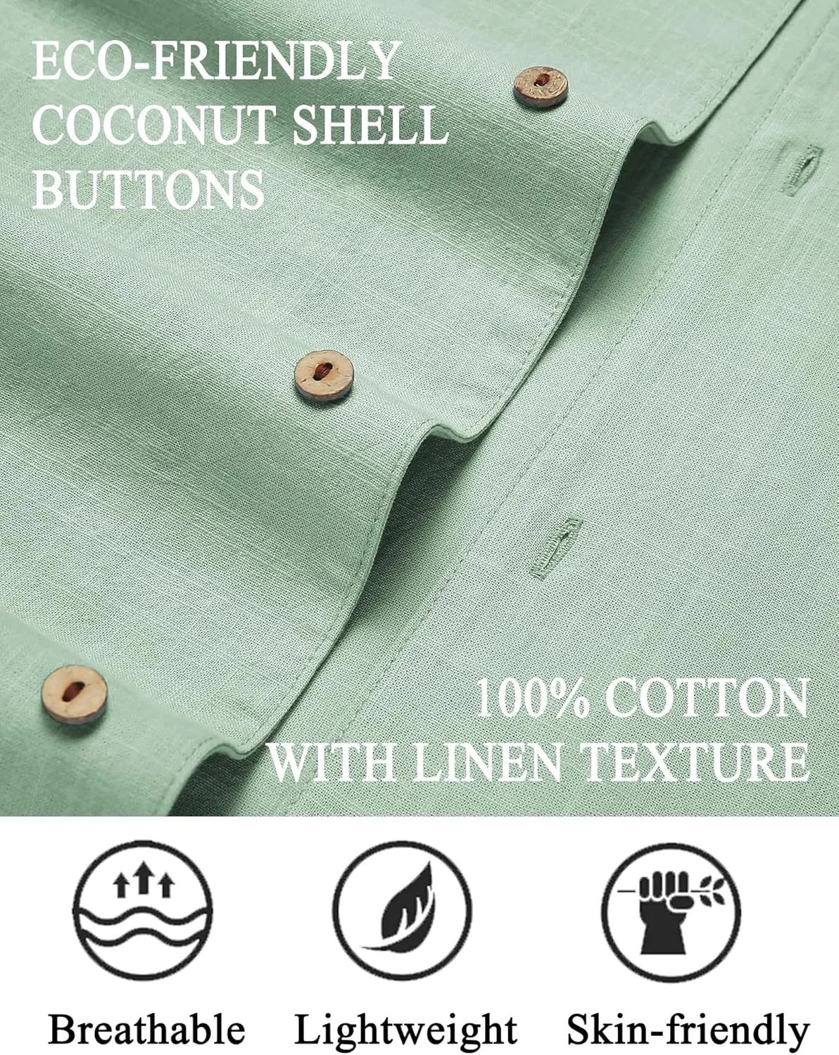 COOFANDY Mens Casual Cotton Linen Shirt Short Sleeve Button Up Shirts Summer Beach Top