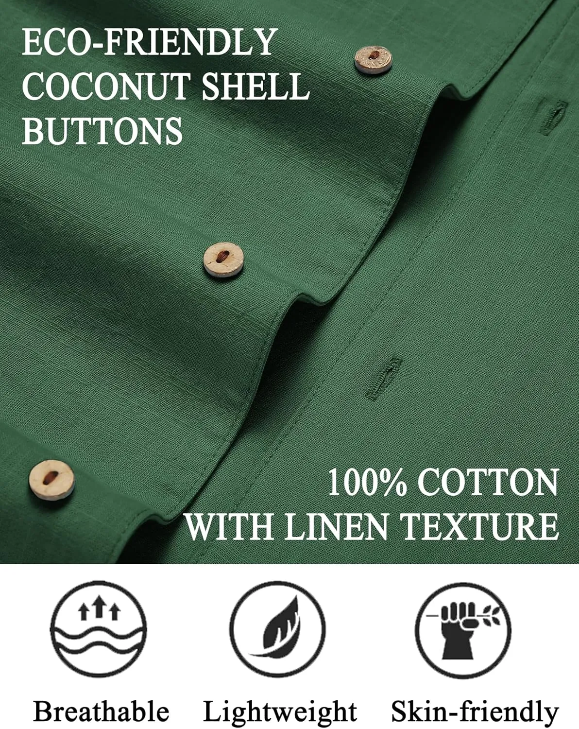 COOFANDY Mens Casual Cotton Linen Shirt Short Sleeve Button Up Shirts Summer Beach Top