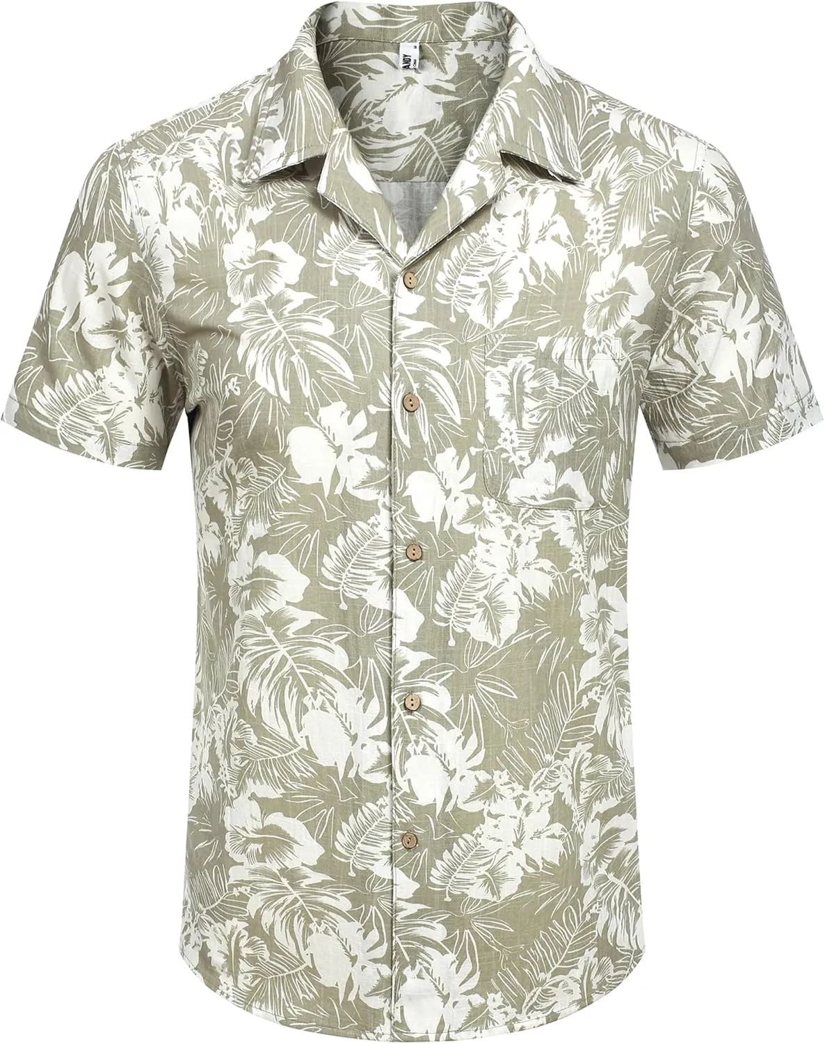 COOFANDY Mens Casual Cotton Linen Shirt Short Sleeve Button Up Shirts Summer Beach Top
