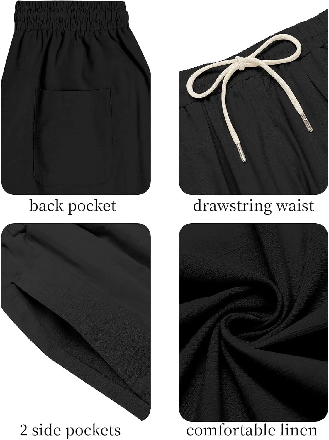 COOFANDY Men's Cotton Linen Harem Pants Drawstring Casual Cropped Trousers Lightweight Loose Beach Yoga Pants with Pockets