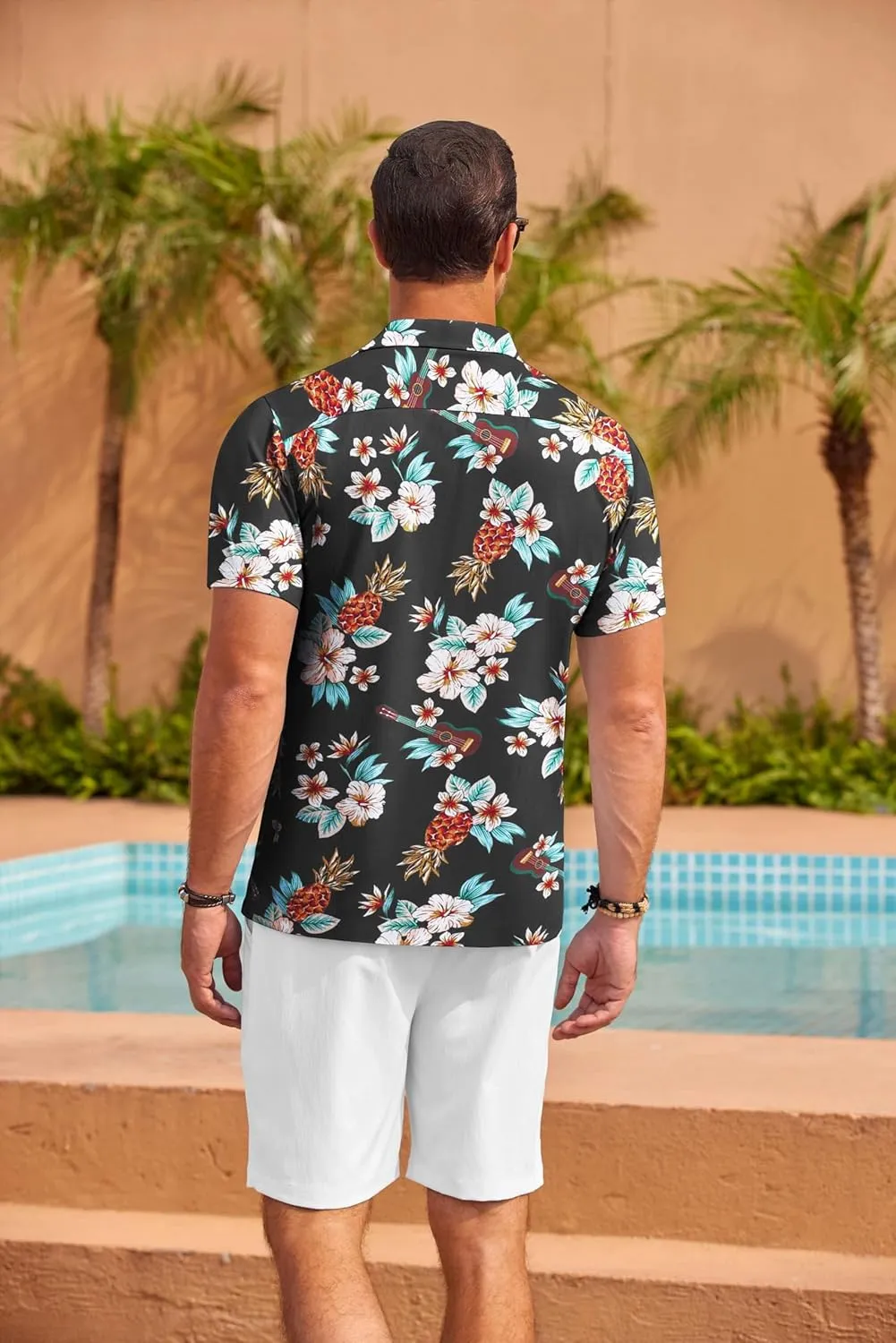 COOFANDY Mens Hawaiian Shirt Short Sleeve Floral Button Down Shirts Tropical Summer Beach Shirts Camp Collar Shirt