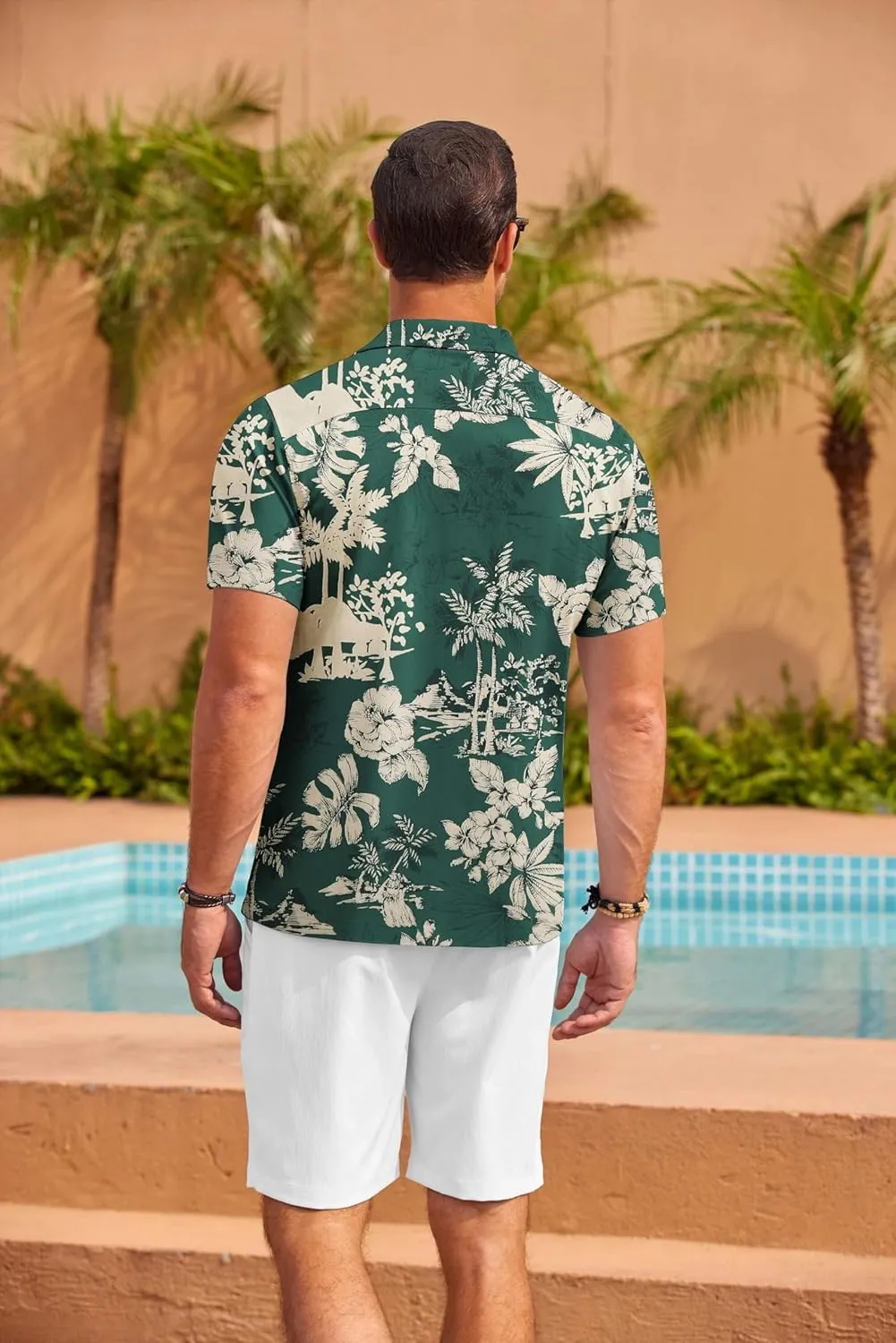 COOFANDY Mens Hawaiian Shirt Short Sleeve Floral Button Down Shirts Tropical Summer Beach Shirts Camp Collar Shirt