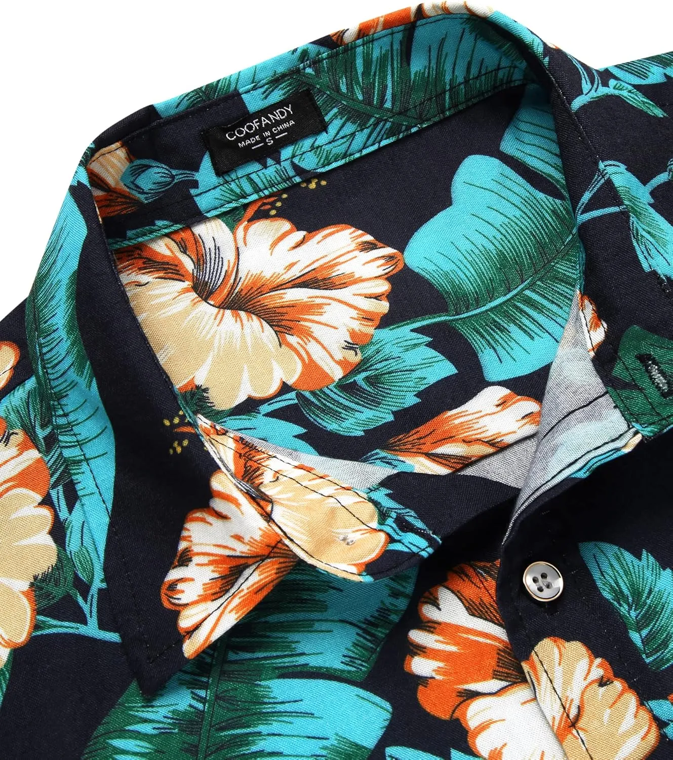 COOFANDY Mens Hawaiian Shirts Short Sleeve Casual Button Down Tropical Beach Shirt