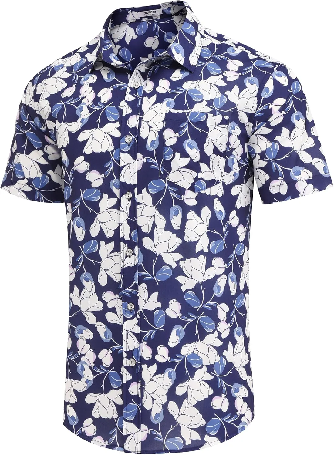 COOFANDY Mens Hawaiian Shirts Short Sleeve Casual Button Down Tropical Beach Shirt