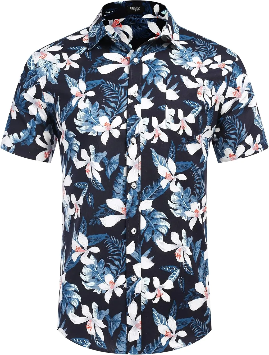 COOFANDY Mens Hawaiian Shirts Short Sleeve Casual Button Down Tropical Beach Shirt