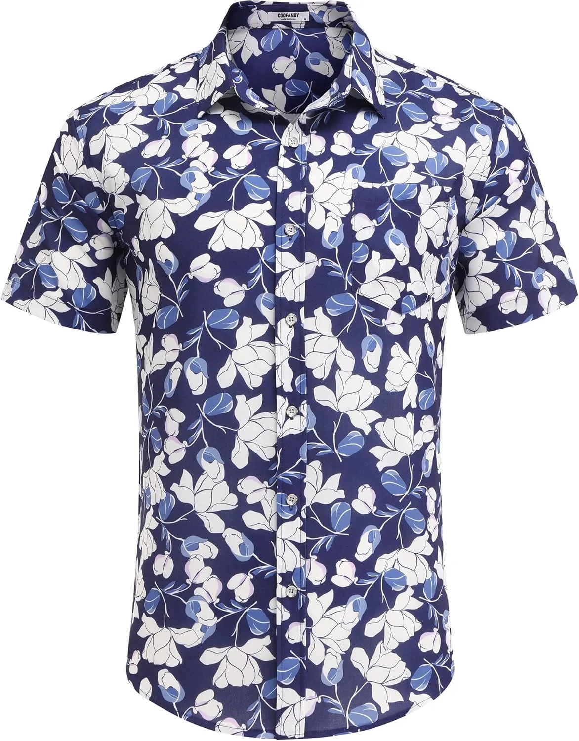 COOFANDY Mens Hawaiian Shirts Short Sleeve Casual Button Down Tropical Beach Shirt