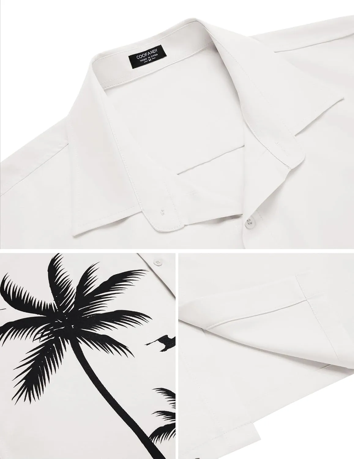 COOFANDY Mens Hawaiian Tropical Shirts Short Sleeve Button Down Summer Beach Shirt with Pocket