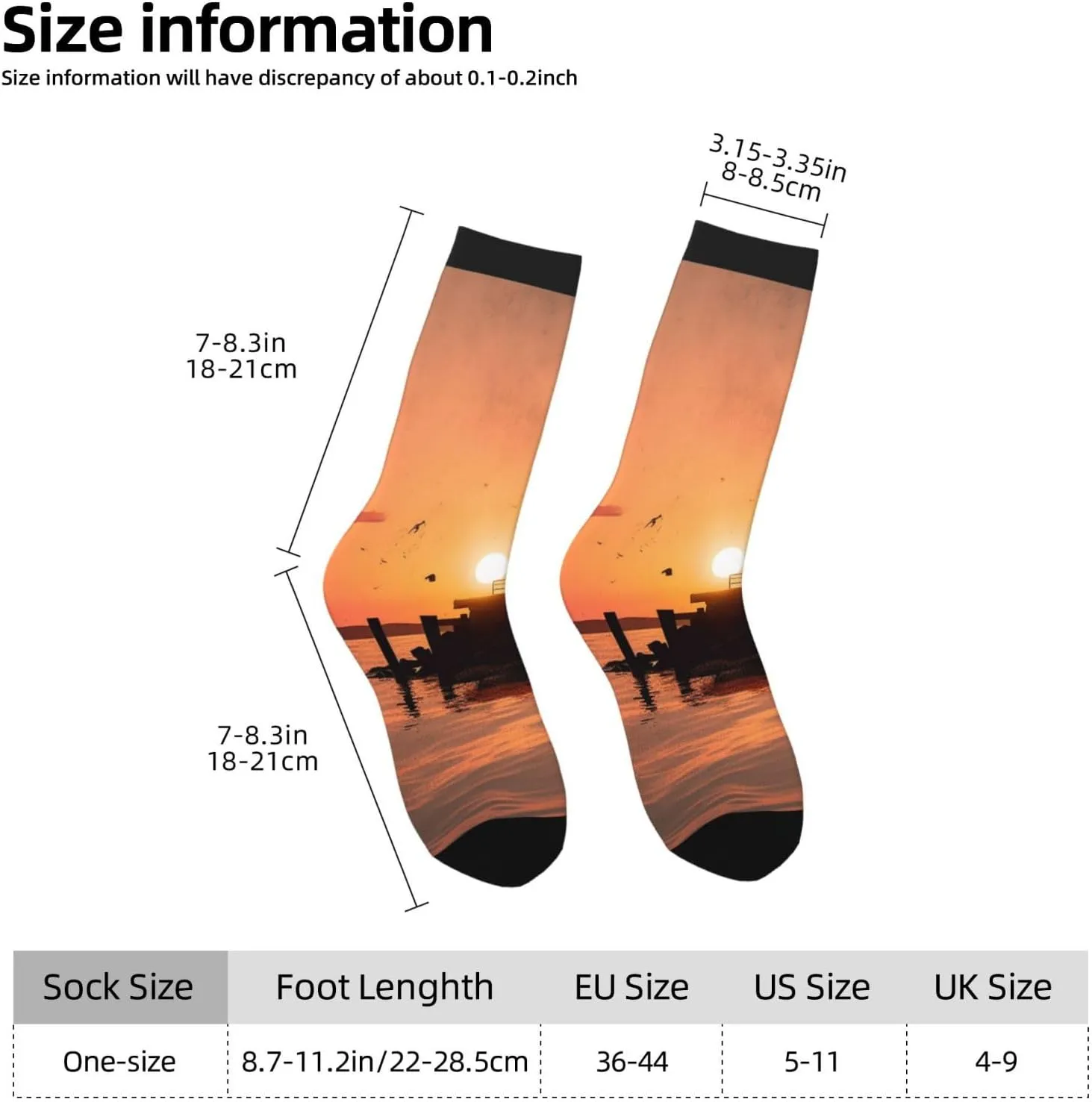 Crew Athletic Socks Moisture-Wicking Running Sock Lighthouse Sunrise Casual Calf Socks for Men Women