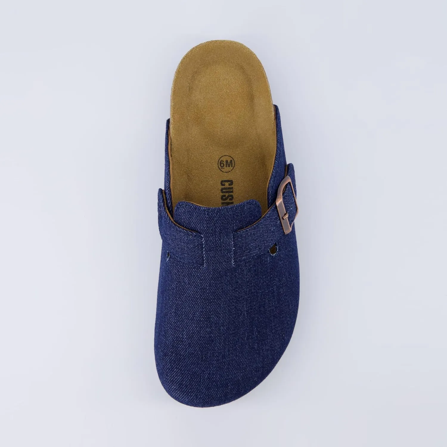 CUSHIONAIRE Hana Slip-On Buckle Clog with Cork Footbed  Memory Foam, Wide Widths Available