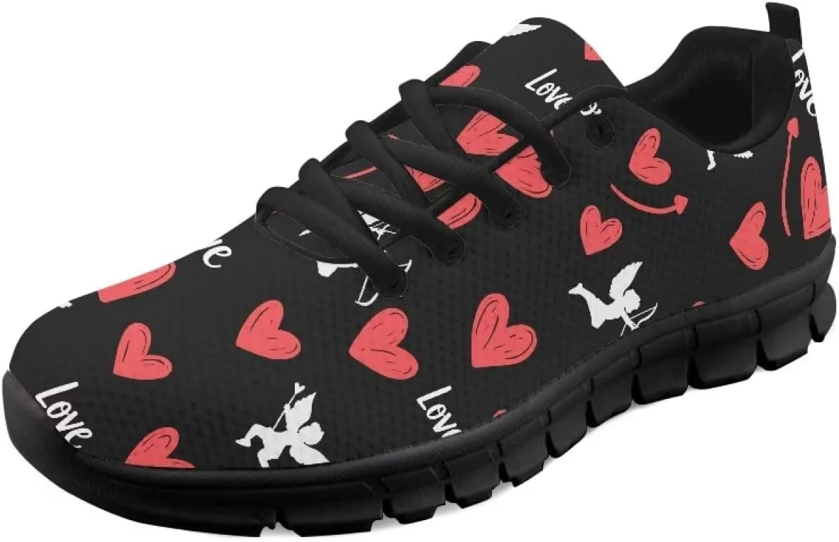 Cushioned Athletic Sneakers Casual Outdoor Shoes Men Lightweight Low Top Lace-Up Hiking Shoes for Workout US 5-14 Black Sole