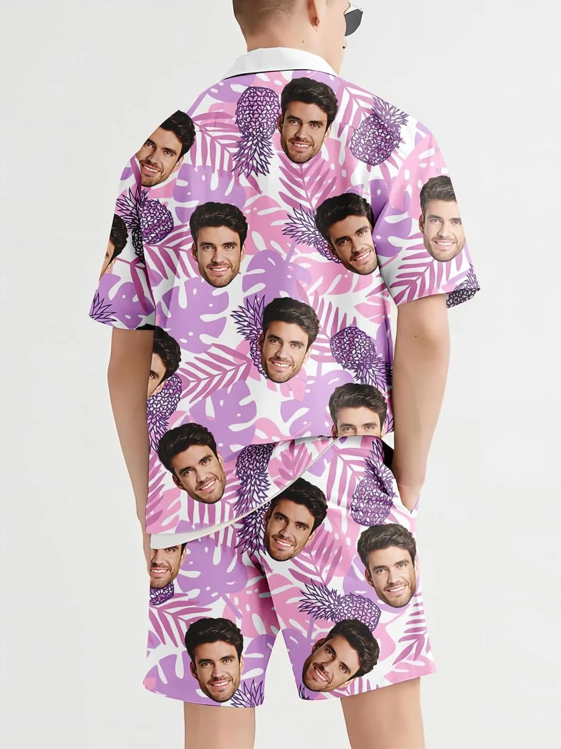 Custom Matching Hawaiian Outfits for Couples Personalized Beach Vacation Tropical Print Men Shirt Suit