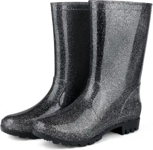 DaeRainy Women's Mid-calf Rain Boots Waterproof Non-slip for Gardens,Fishing,Farm,Outdoor Work Boots