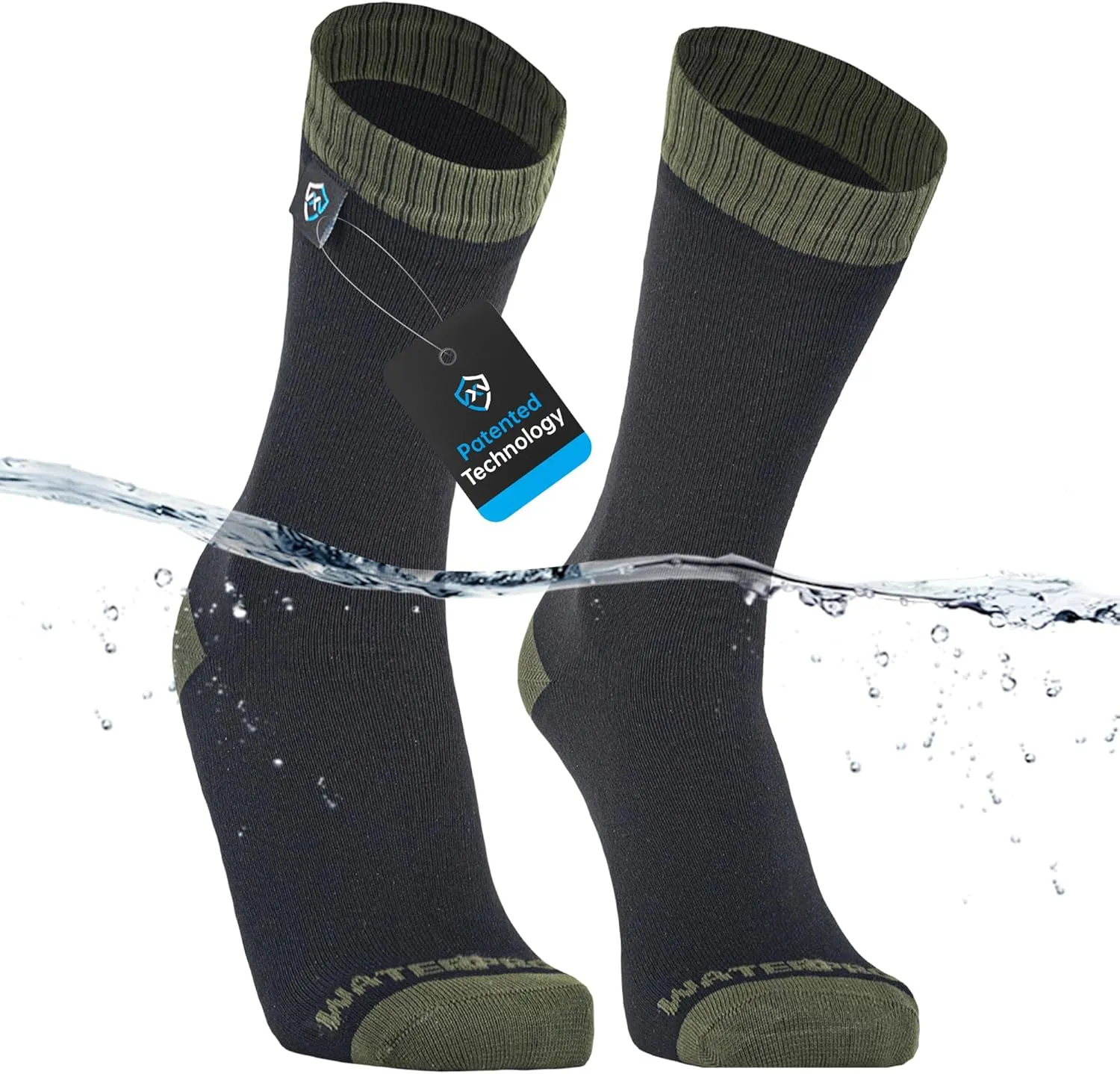 DexShell Waterproof Socks for Men & Women - Mid Calf Boot Sock, Warm for Hiking Camping in Extreme Cold Wet Weather