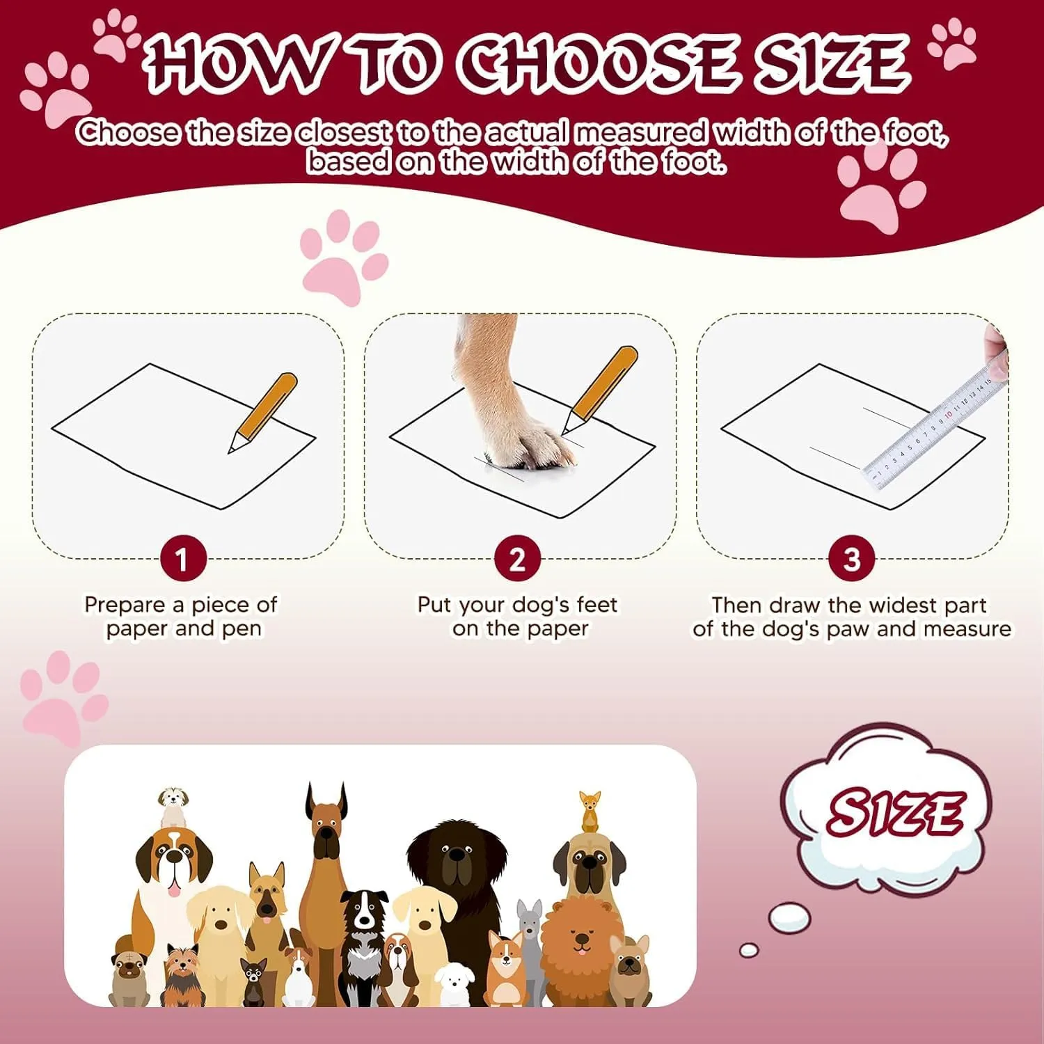 Dog Shoes, FISHOAKY Dog Shoes for Large Dogs, 360°Anti Slip Medium Dog Boots & Paw Protectors Winter Snowy and Summer Hot Pavement, Waterproof 4Pcs Dog Booties with Reflective Strips (Size 3)